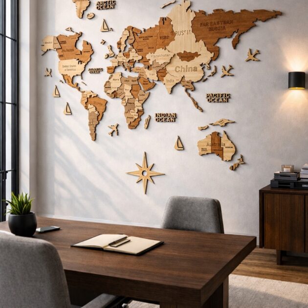 3D world map (model pastel )